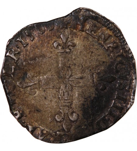 HENRI III - 1/4 ECU ARGENT 1583? L BAYONNE