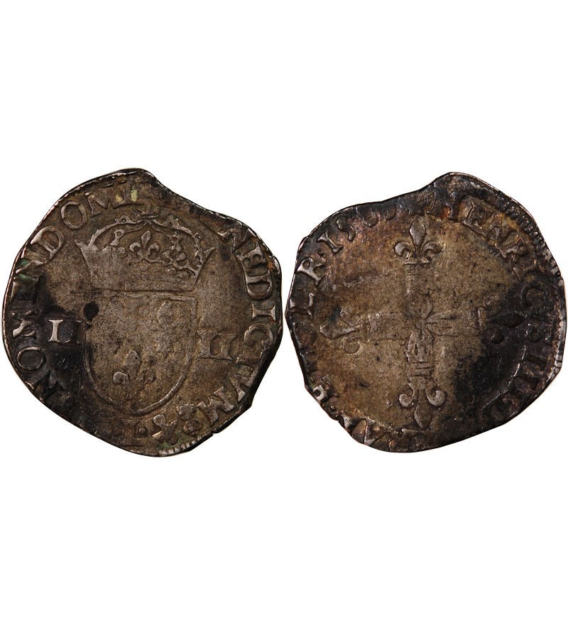 HENRI III - 1/4 ECU ARGENT 1583? L BAYONNE