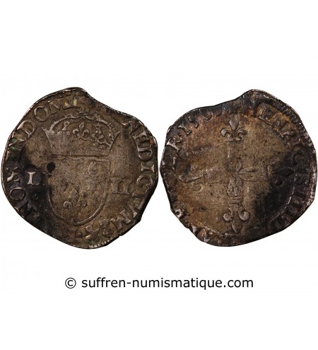 HENRI III - 1/4 ECU ARGENT 1583? L BAYONNE