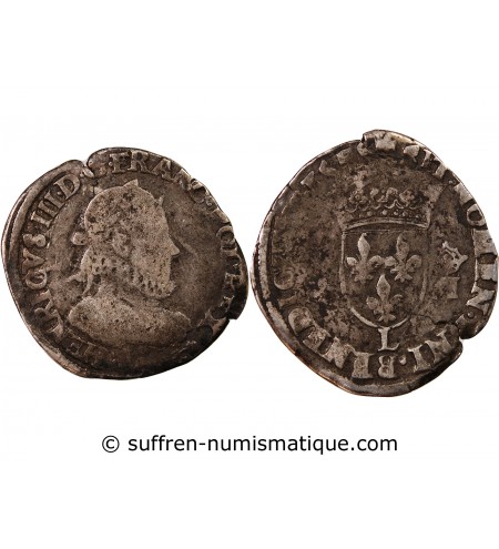 HENRI III - TESTON ARGENT 1576 L BAYONNE