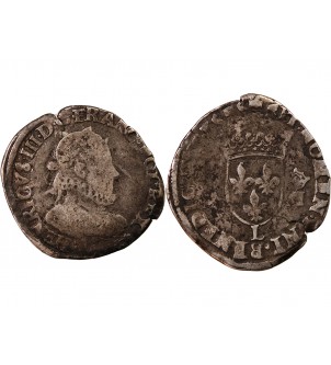 HENRI III - TESTON ARGENT 1576 L BAYONNE 2