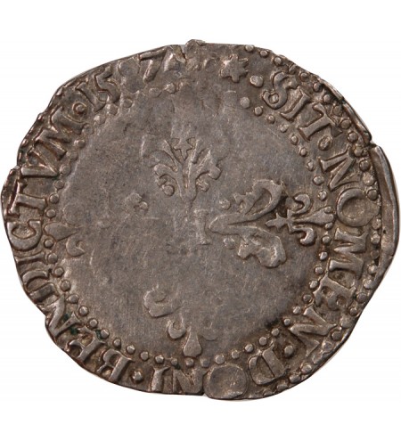 HENRI III - 1/4 FRANC ARGENT 1587 I LIMOGES