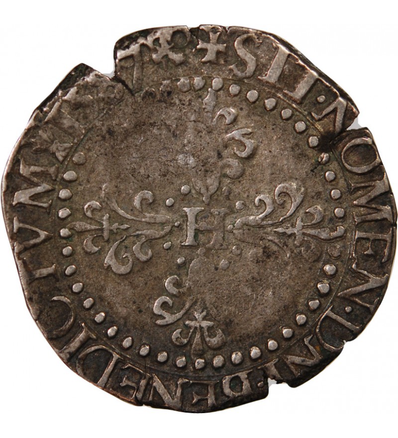 HENRI III - 1/2 FRANC ARGENT 1587 H LA ROCHELLE