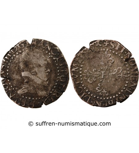 HENRI III - 1/2 FRANC ARGENT 1587 H LA ROCHELLE