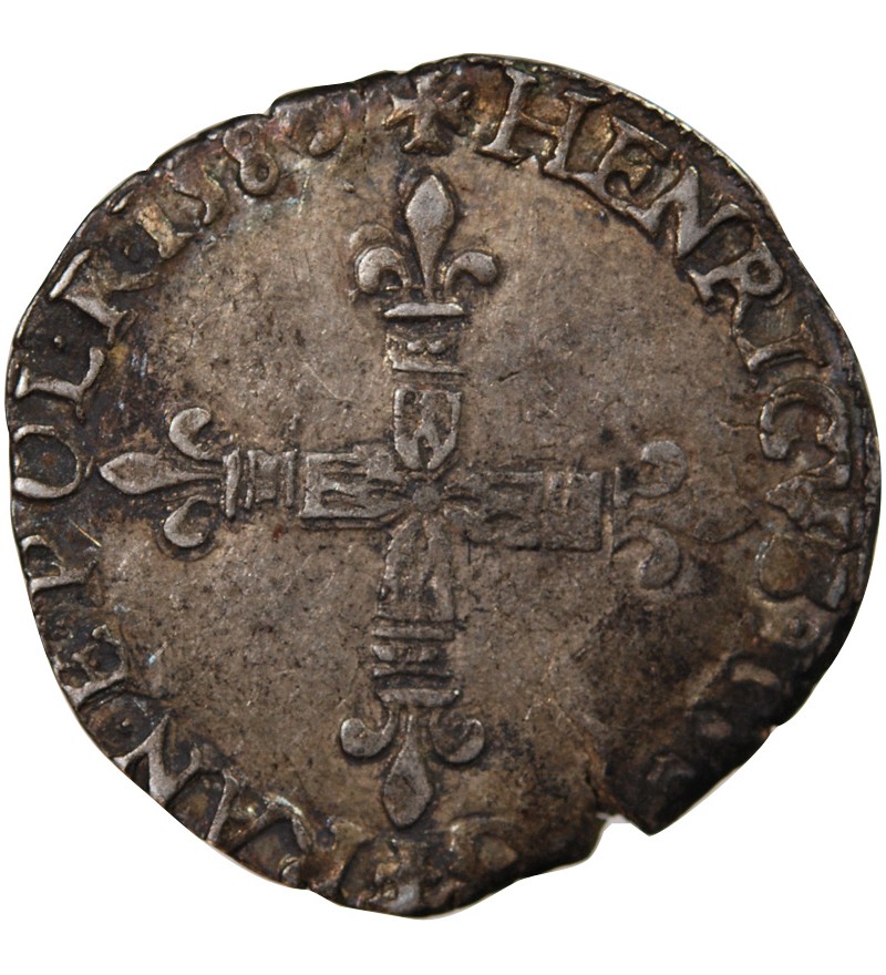 HENRI III - 1/4 ECU ARGENT 158? L BAYONNE