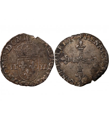 HENRI III - 1/4 ECU ARGENT 158? L BAYONNE
