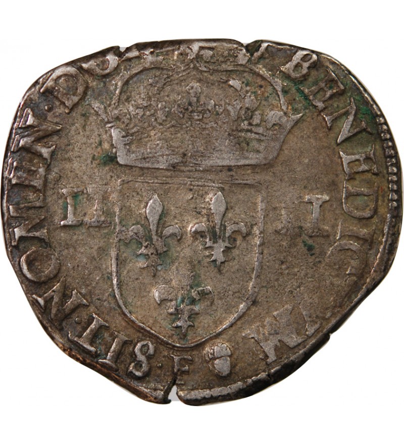 HENRI III - 1/4 ECU ARGENT 15?? F ANGERS