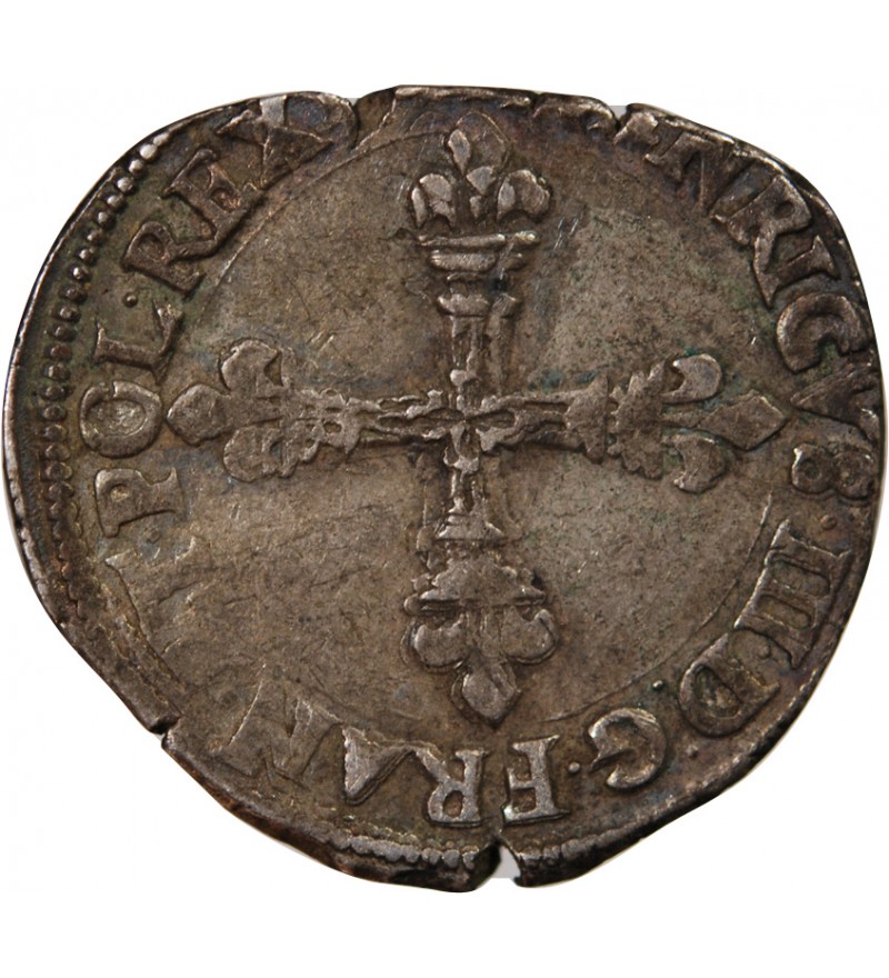 HENRI III - 1/4 ECU ARGENT 15?? F ANGERS