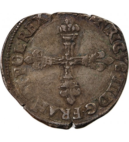 HENRI III - 1/4 ECU ARGENT 15?? F ANGERS