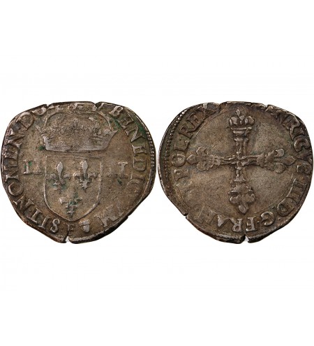 HENRI III - 1/4 ECU ARGENT 15?? F ANGERS