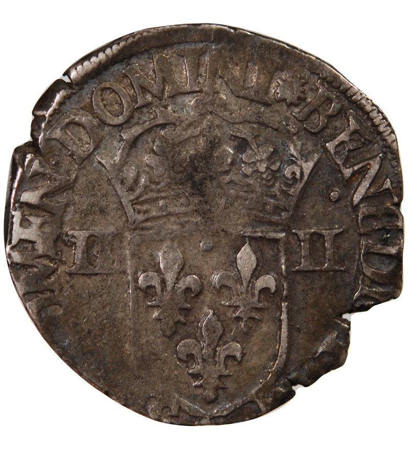 HENRI III - 1/4 ECU ARGENT 1585 - NANTES