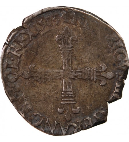 HENRI III - 1/4 ECU ARGENT 1585 - NANTES