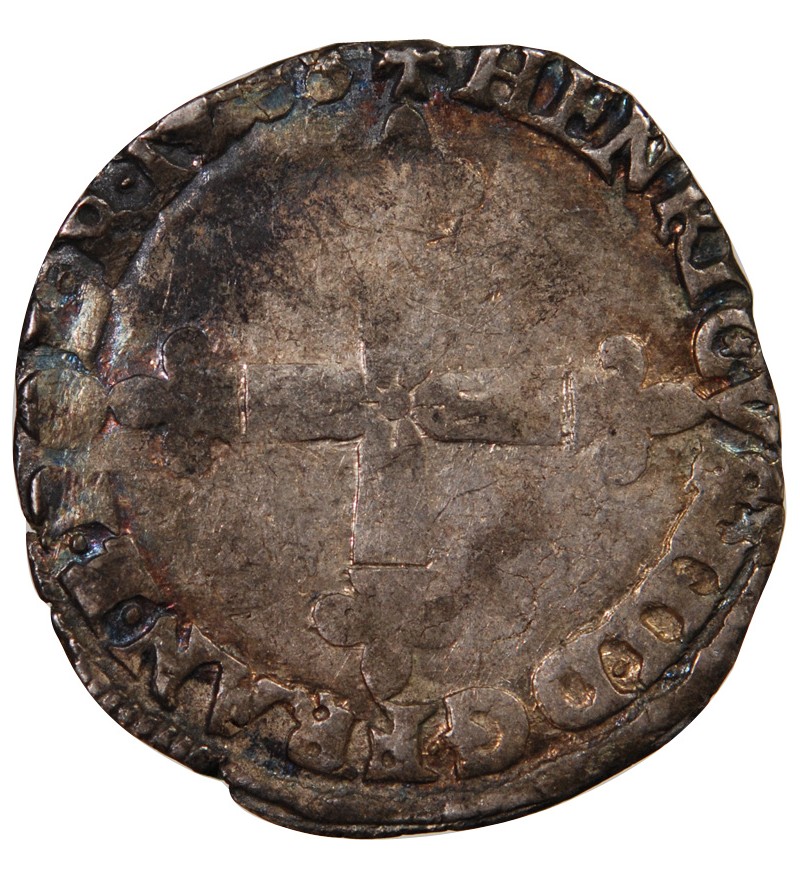 HENRI III - 1/4 ECU ARGENT 1588 L BAYONNE