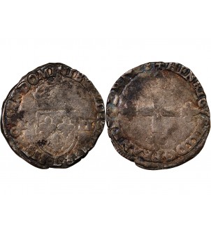 HENRI III - 1/4 ECU ARGENT 1588 L BAYONNE 2