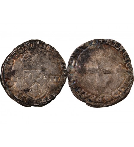 HENRI III - 1/4 ECU ARGENT 1588 L BAYONNE