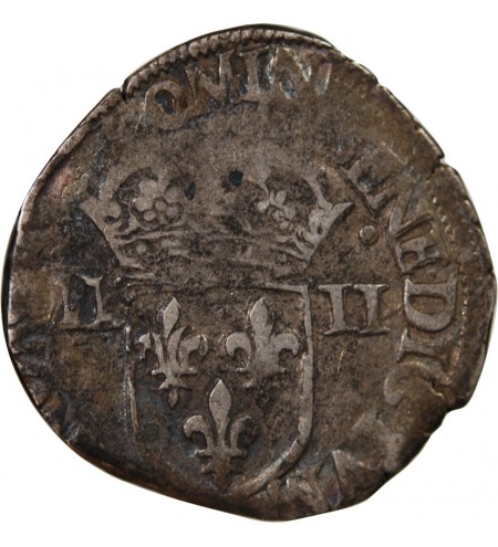 HENRI III - 1/4 ECU ARGENT 1582 T NANTES