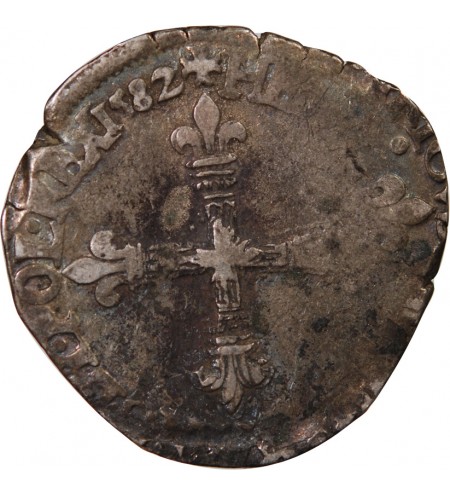 HENRI III - 1/4 ECU ARGENT 1582 T NANTES