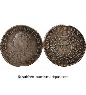 LOUIS XV - 1/10 ECU ARGENT 1735 T NANTES - R3