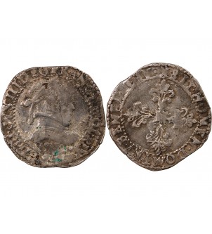 HENRI III - 1/2 FRANC ARGENT - BORDEAUX - DATE INCONNUE 2