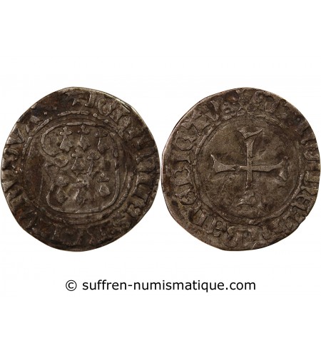 DUCHE DE BRETAGNE, JEAN V - BLANC A LA TARGE 1399 / 1442