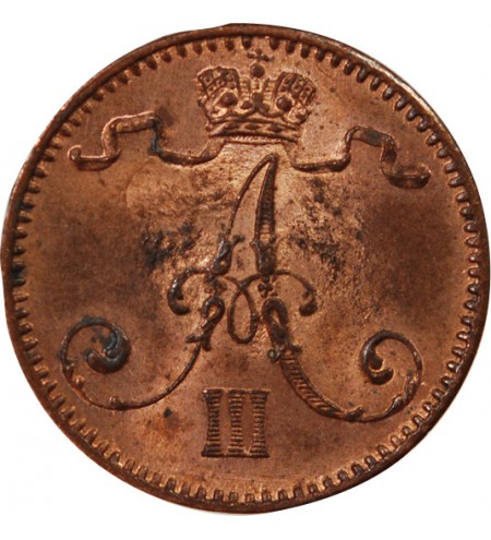 FINLANDE, ALEXANDRE III - 1 PENNI 1888