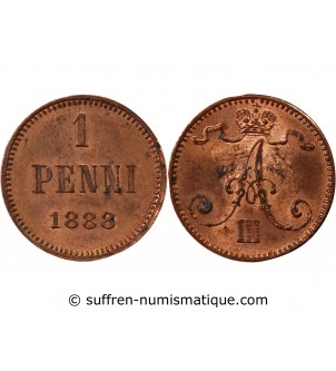 FINLANDE, ALEXANDRE III - 1 PENNI 1888