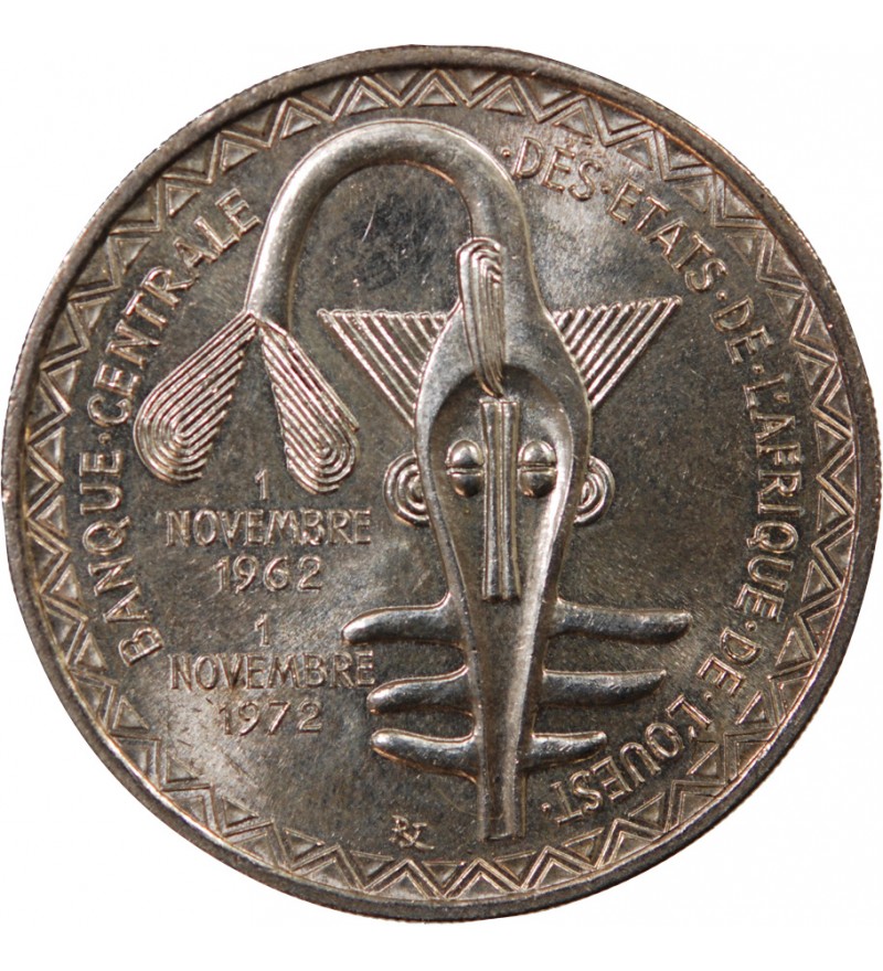 ETATS DE L'AFRIQUE DE L'OUEST, BCEAO - 500 FRANCS ARGENT 1972