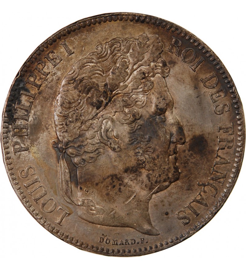 LOUIS PHILIPPE﻿ - 5 FRANCS ARGENT 1835 W LILLE "Type Domard, Tr relief"