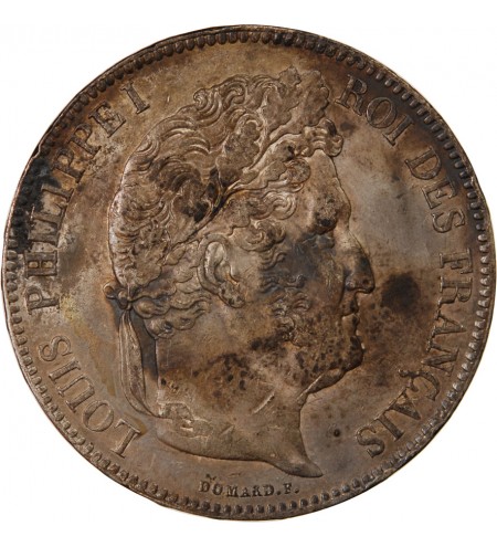 LOUIS PHILIPPE﻿ - 5 FRANCS ARGENT 1835 W LILLE "Type Domard, Tr relief"