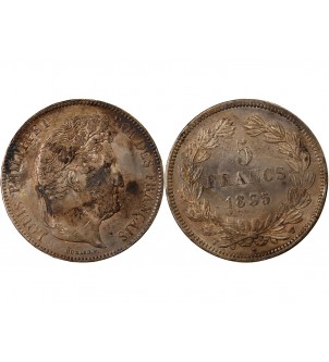 LOUIS PHILIPPE﻿ - 5 FRANCS ARGENT 1835 W LILLE "Type Domard, Tr relief" 2
