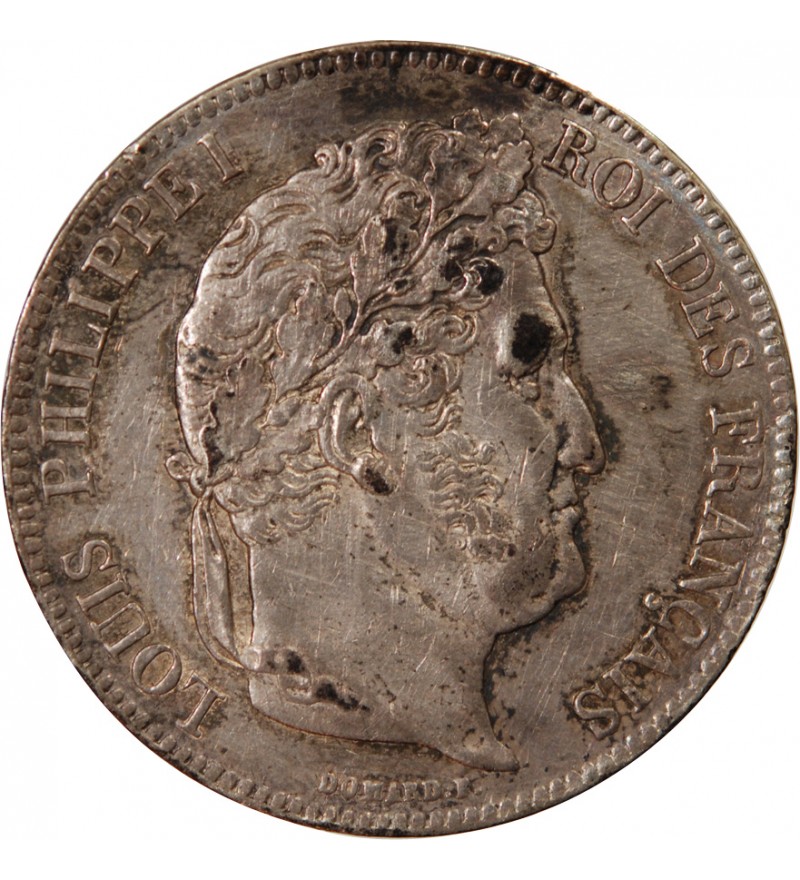 LOUIS PHILIPPE﻿ - 5 FRANCS ARGENT 1835 B ROUEN "Type Domard, Tr relief"