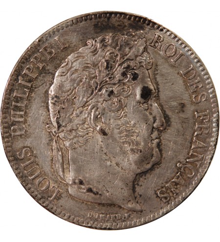 LOUIS PHILIPPE﻿ - 5 FRANCS ARGENT 1835 B ROUEN "Type Domard, Tr relief"