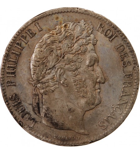 LOUIS PHILIPPE﻿ - 5 FRANCS ARGENT 1837 A PARIS "Type Domard, Tr relief"