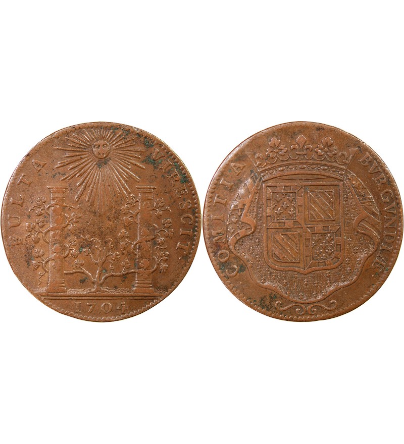 ETATS DE BOURGOGNE, LES PRINCES DE CONDÉ - JETON CUIVRE 1704