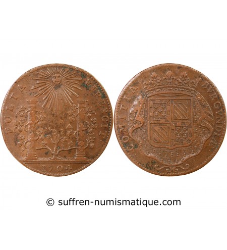 ETATS DE BOURGOGNE, LES PRINCES DE CONDÉ - JETON CUIVRE 1704