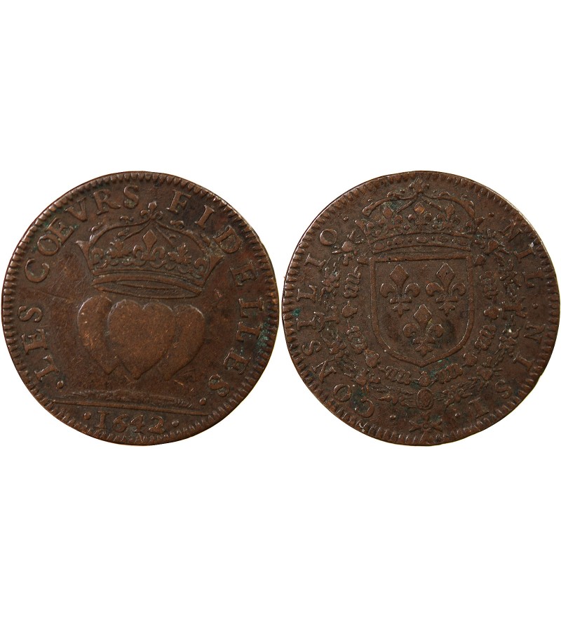 CONSEIL DU ROI, LOUIS XIII - JETON CUIVRE 1642