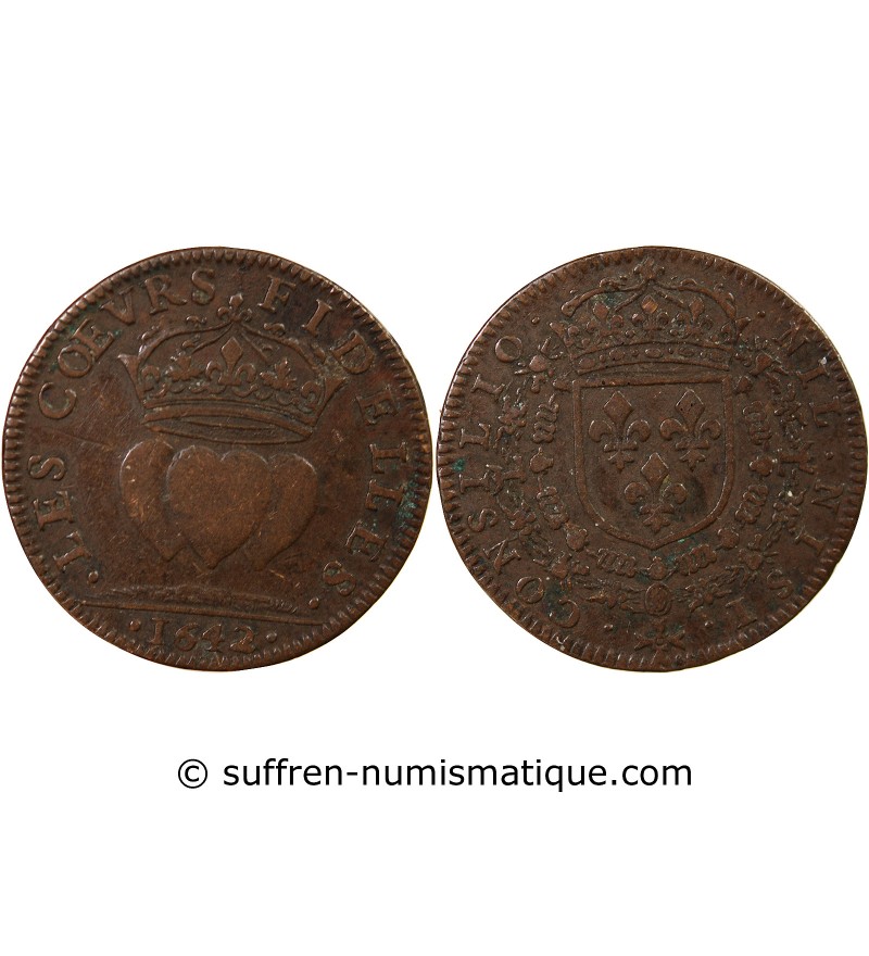 CONSEIL DU ROI, LOUIS XIII - JETON CUIVRE 1642