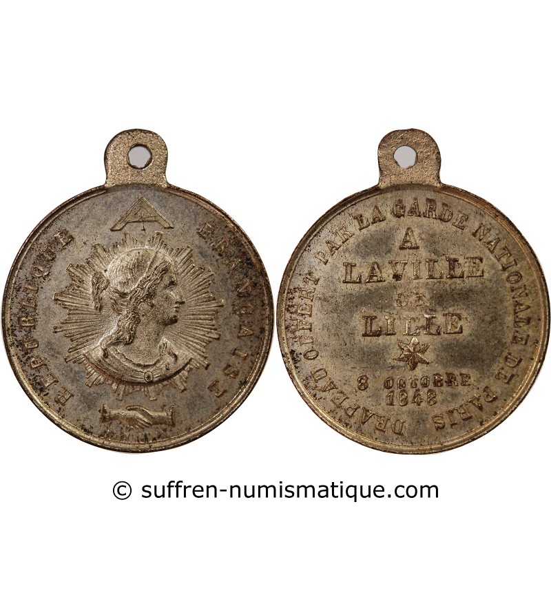 VILLE DE LILLE - MEDAILLE ETAIN 1848