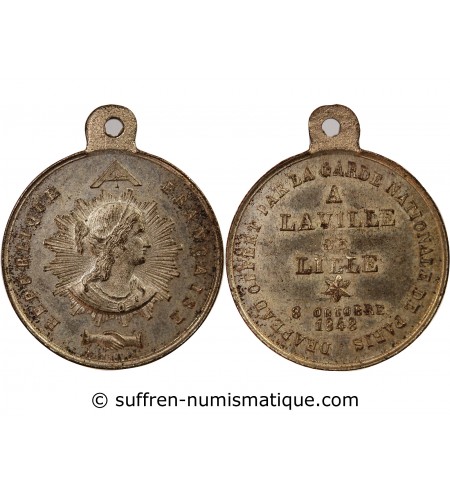 VILLE DE LILLE - MEDAILLE ETAIN 1848