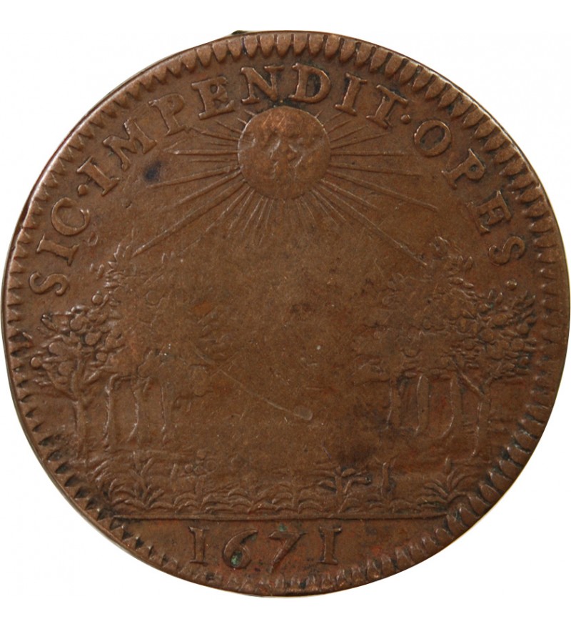 LOUIS XIV – JETON CUIVRE 1671