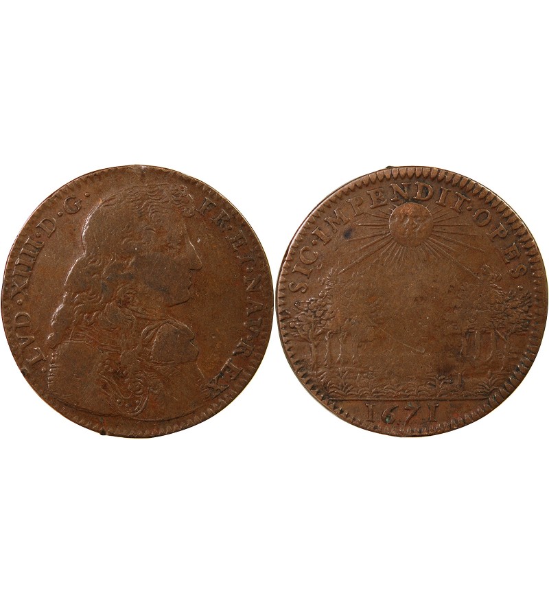 LOUIS XIV – JETON CUIVRE 1671