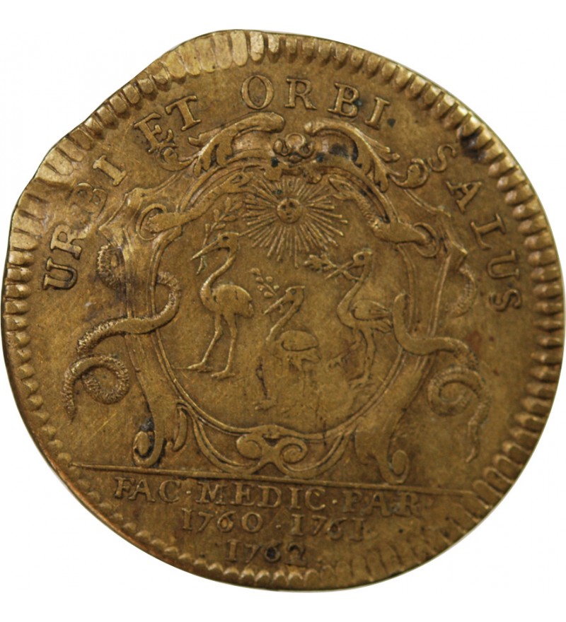 FACULTE DE MEDECINE DE PARIS - JETON LAITON 1762