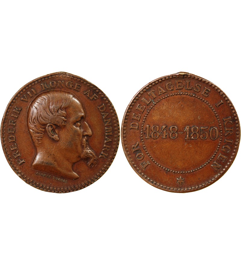 DANEMARK, FREDERIK VII - MEDAILLE DE GUERRE 1850