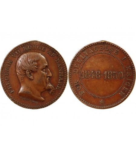 DANEMARK, FREDERIK VII - MEDAILLE DE GUERRE 1850
