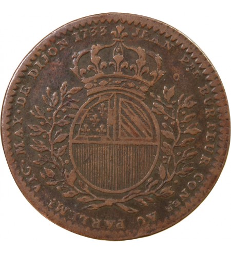 MAIRE DE DIJON, JEAN-PIERRE BURTEUR - JETON CUIVRE 1733