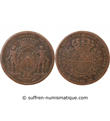MAIRE DE DIJON, JEAN-PIERRE BURTEUR - JETON CUIVRE 1733