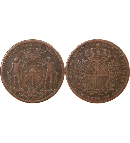 MAIRE DE DIJON, JEAN-PIERRE BURTEUR - JETON CUIVRE 1733