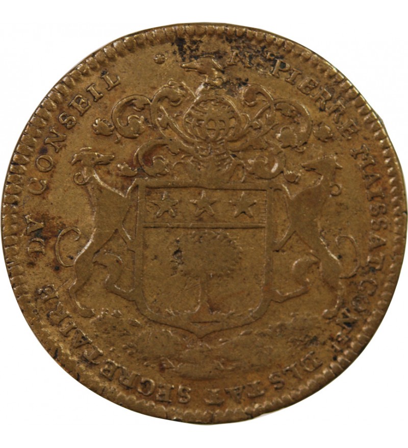 SEIGNEURIE DE LEVEVILLE, PIERRE MAISSAT – JETON LAITON 1665
