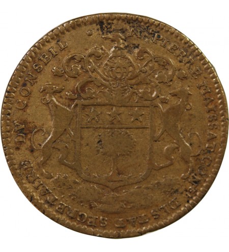 SEIGNEURIE DE LEVEVILLE, PIERRE MAISSAT – JETON LAITON 1665