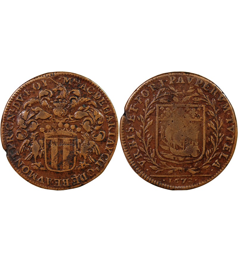 COMTE DE BEAUMONT, ACHILLE DE HARLAY – JETON CUIVRE 1672